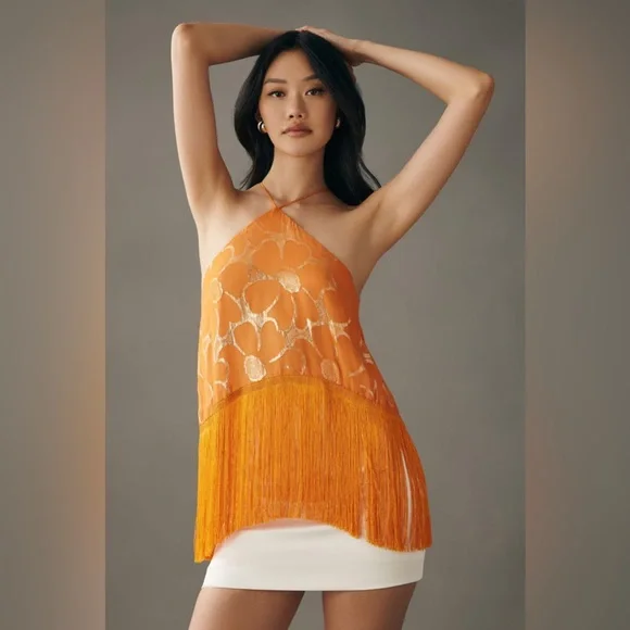 Anthropologie Delfi Collective Pati Fringe Halter Tank